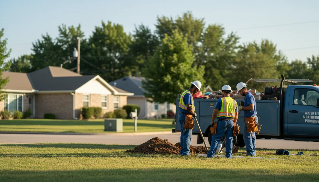 Residential water line and bathroom plumbing service in Hitchcock, TX